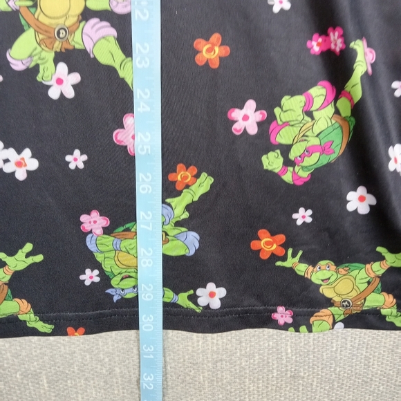 Pins & Aces Golf Polo Shirt Mens Size XL Black Graphic TMNT Turtle Flower Power - Picture 5 of 7